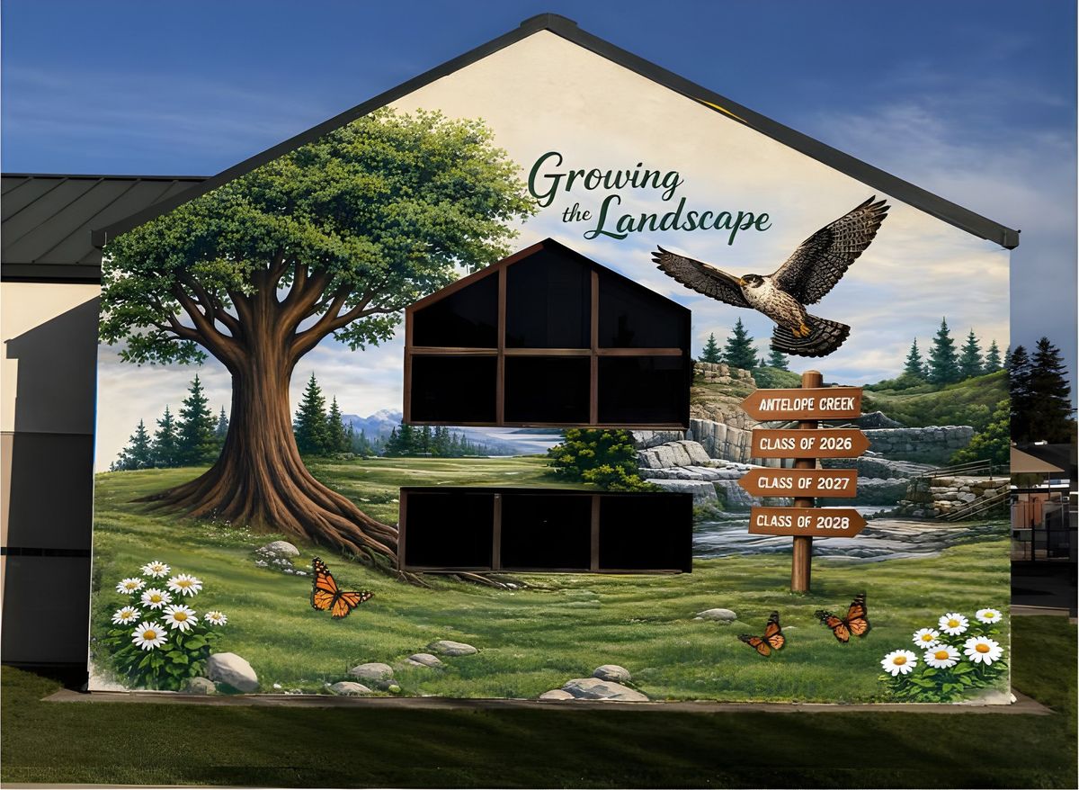 The Growing the Landscape legacy mural at Antelope Creek Elementary